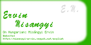 ervin misangyi business card